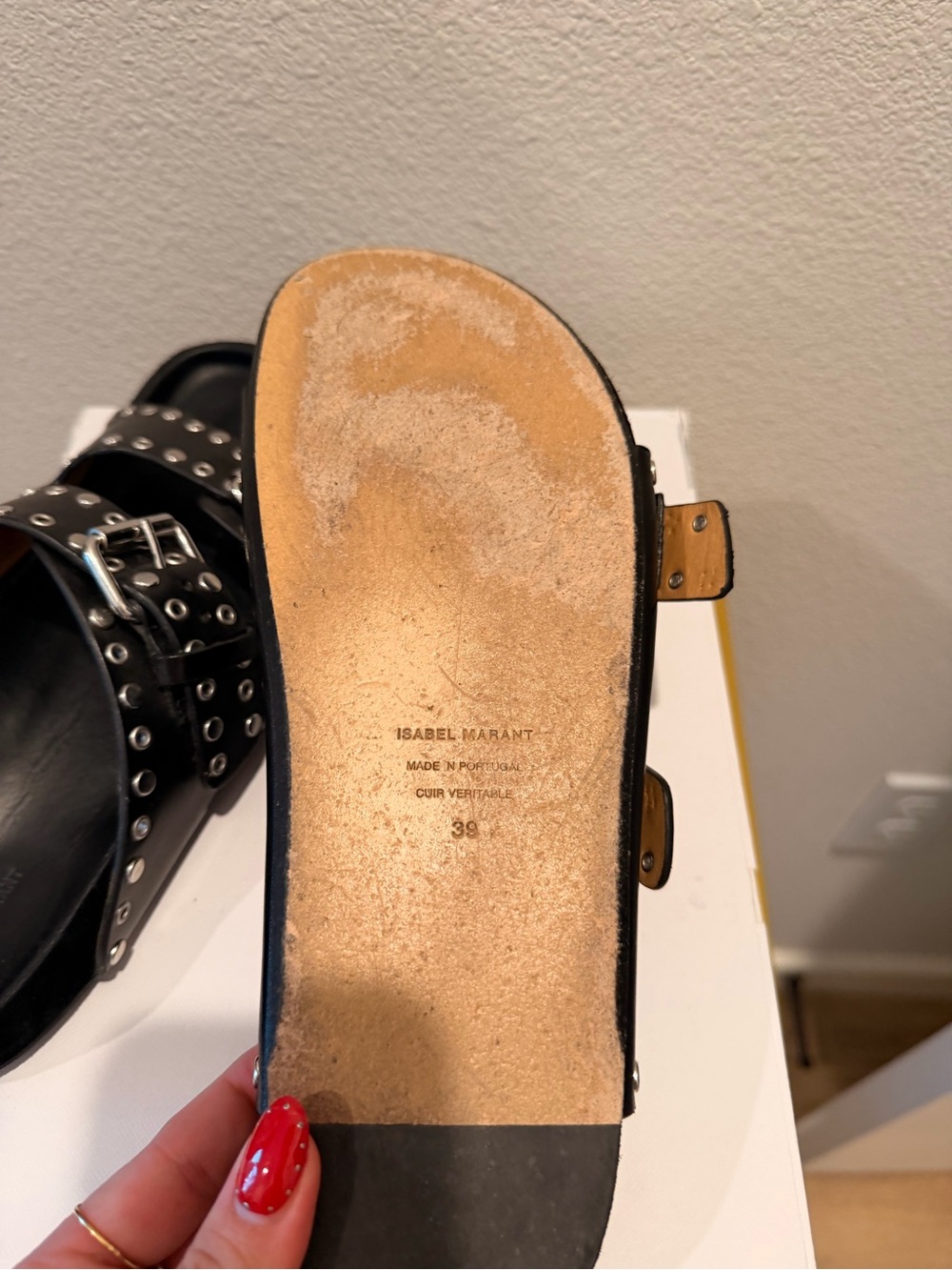 Isabel Marant Lennyo Black Studded Sandals, 39 - Picture 10 of 12